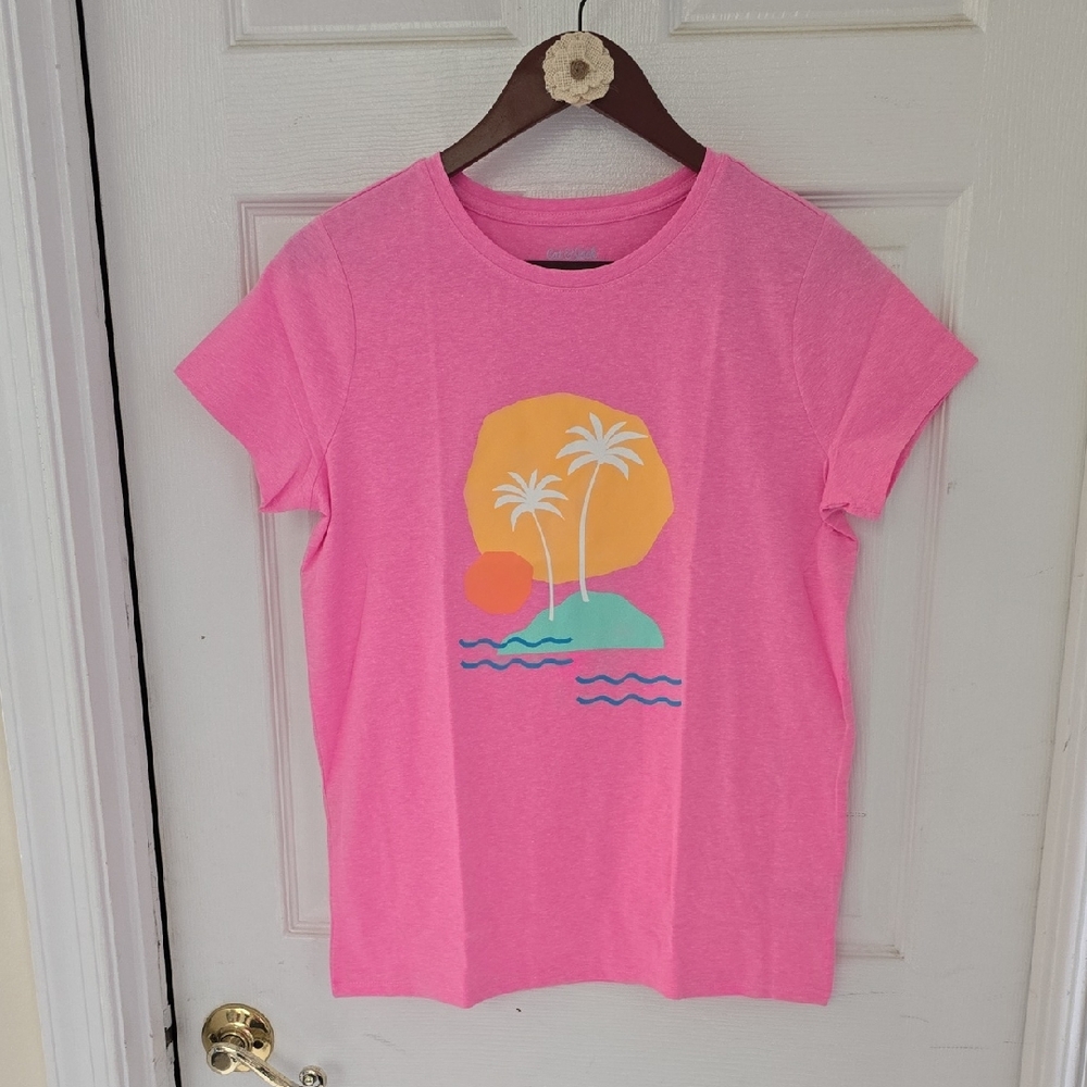 Cat & Jack Girls Pink Tropical Graphic Tee- Size XXL